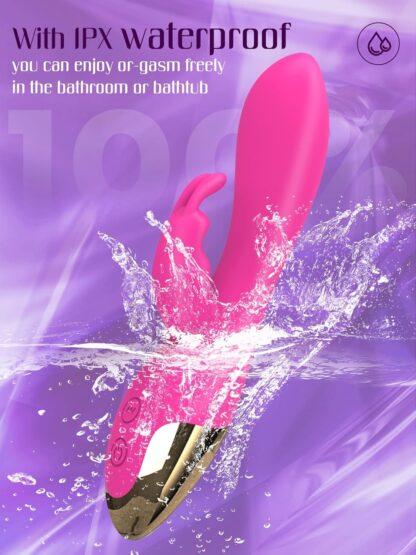 FIDECH G Spot Rabbit Vibrator, Sex Toys for Clitoris G-spot Stimulation, Waterproof Dildo Vibrator with 9 Powerful Vibrations Dual Motor Stimulator for Women or Couple Fun - Image 5