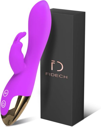 FIDECH G Spot Rabbit Vibrator, Sex Toys for Clitoris G-spot Stimulation, Waterproof Dildo Vibrator with 9 Powerful Vibrations Dual Motor Stimulator for Women or Couple Fun - Image 7