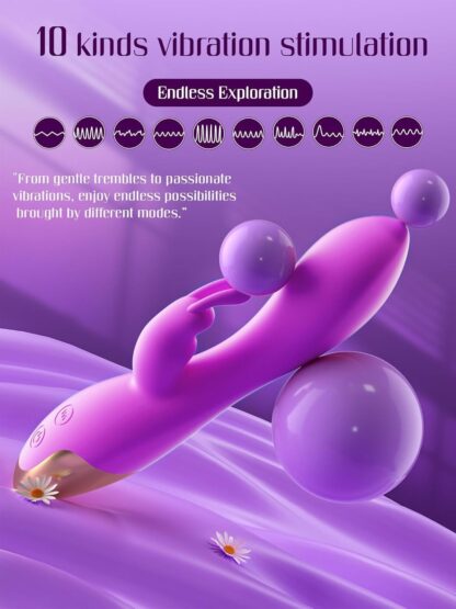 FIDECH G Spot Rabbit Vibrator, Sex Toys for Clitoris G-spot Stimulation, Waterproof Dildo Vibrator with 9 Powerful Vibrations Dual Motor Stimulator for Women or Couple Fun - Image 8