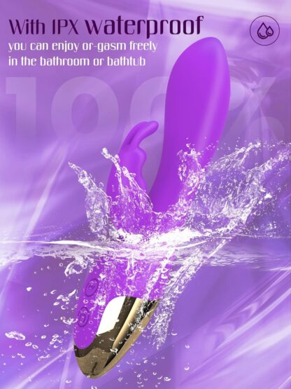 FIDECH G Spot Rabbit Vibrator, Sex Toys for Clitoris G-spot Stimulation, Waterproof Dildo Vibrator with 9 Powerful Vibrations Dual Motor Stimulator for Women or Couple Fun - Image 12