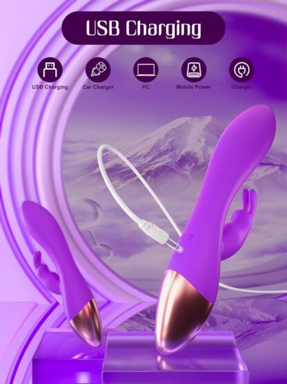 FIDECH G Spot Rabbit Vibrator, Sex Toys for Clitoris G-spot Stimulation, Waterproof Dildo Vibrator with 9 Powerful Vibrations Dual Motor Stimulator for Women or Couple Fun - Image 13