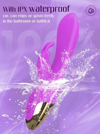 FIDECH G Spot Rabbit Vibrator, Sex Toys for Clitoris G-spot Stimulation, Waterproof Dildo Vibrator with 9 Powerful Vibrations Dual Motor Stimulator for Women or Couple Fun - Image 23