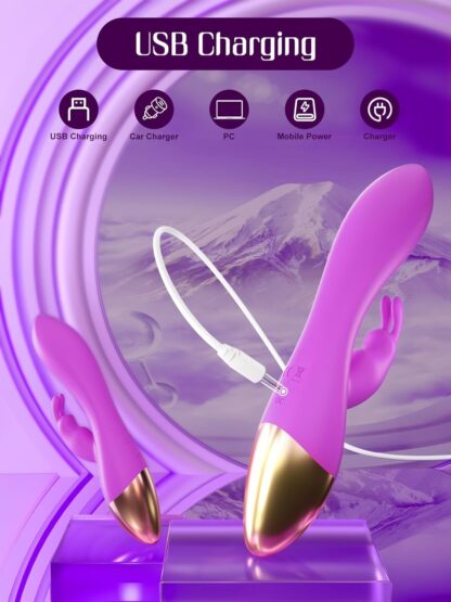 FIDECH G Spot Rabbit Vibrator, Sex Toys for Clitoris G-spot Stimulation, Waterproof Dildo Vibrator with 9 Powerful Vibrations Dual Motor Stimulator for Women or Couple Fun - Image 25