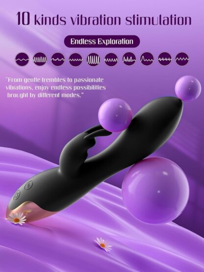 FIDECH G Spot Rabbit Vibrator, Sex Toys for Clitoris G-spot Stimulation, Waterproof Dildo Vibrator with 9 Powerful Vibrations Dual Motor Stimulator for Women or Couple Fun - Image 32