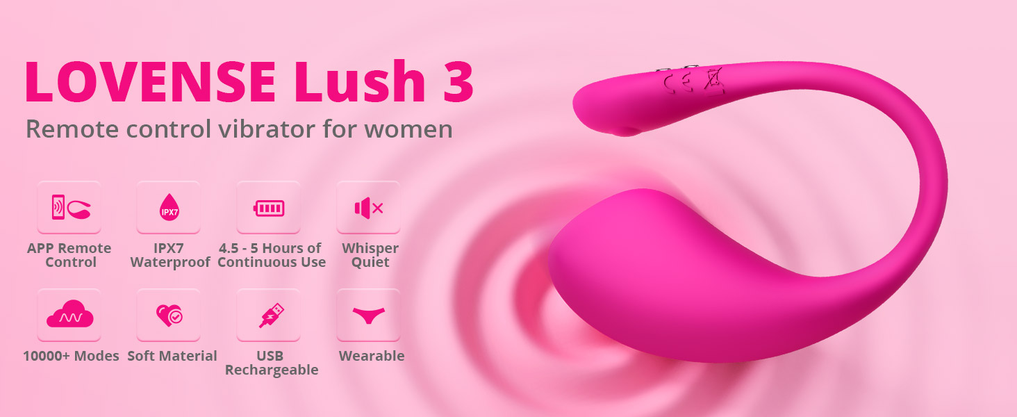 lovense lush 3 long app remote control vibrator for women ulimited patterns vibration stimulation