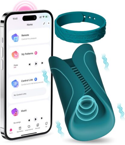 LOVENSE Gush 2 Cock Ring Vibrator with Adjustable Buckles, Flexible Penis Vibrator & Oscillation, App Remote Control Sex Toys for Men with Endurance Training Penis Massager for Men Pleasure