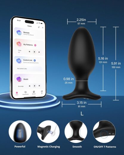 LOVENSE Hush 2 Vibrating Butt Plug with APP Control, Bluetooth Vibrator Anal Plug Sex Toys for Men Women (2.25 inch) - Image 5