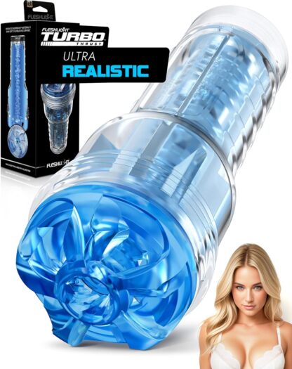 Fleshlight Turbo Thrust Blue Ice Masturbator for Men  Premium Sex Toys for Men and in Male Sex Toys - Image 4