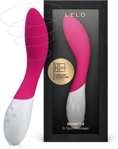 LELO Mona 2 G Spot Vibrator for Women, G Spot Toy for Discrete Pleasure, Curved Vibrator Sex Toy for G Spot, Adult Toy with 6 Intensity Modes, Cerise