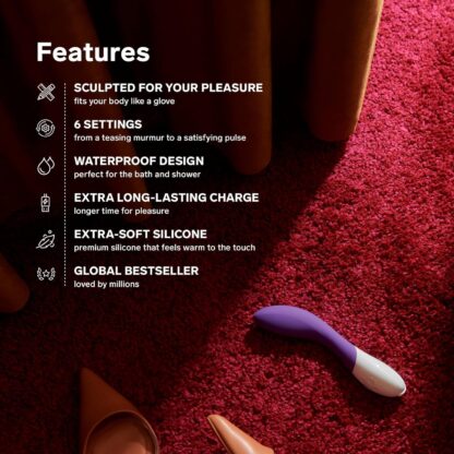 LELO Mona 2 G Spot Vibrator for Women, G Spot Toy for Discrete Pleasure, Curved Vibrator Sex Toy for G Spot, Adult Toy with 6 Intensity Modes, Cerise - Image 4