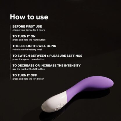 LELO Mona 2 G Spot Vibrator for Women, G Spot Toy for Discrete Pleasure, Curved Vibrator Sex Toy for G Spot, Adult Toy with 6 Intensity Modes, Cerise - Image 5