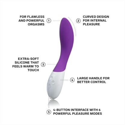 LELO Mona 2 G Spot Vibrator for Women, G Spot Toy for Discrete Pleasure, Curved Vibrator Sex Toy for G Spot, Adult Toy with 6 Intensity Modes, Cerise - Image 9