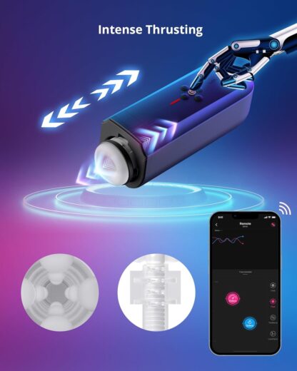 LOVENSE Solace Automatic Male Masturbator, Thrusting Mastuabation Cup Hands-Free Desk Mount Male Stroker Sex Toys for Men Adult 3D Realistic Pocket Pussy Sex Toys4mens - Image 6