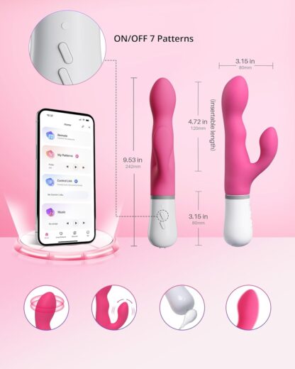 LOVENSE Nora Rabbit Vibrator, Bluetooth App Controlled Vibrator Powerful Wireless Vibrating Stimulator for Women Sex Adult Toys, Unlimited Custom Vibration Modes - Image 6