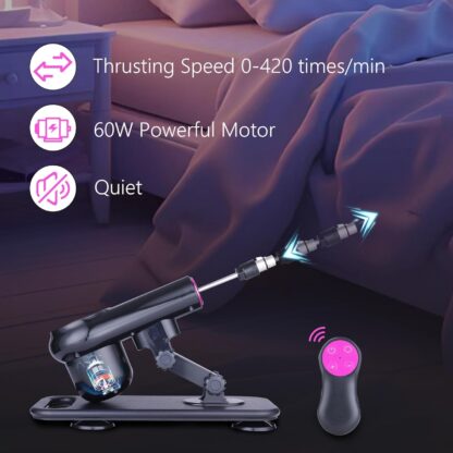 Remote-Controlled Sex Machine with Big Dildos Love Machine Sex Toys for Men and Women Automatic Thrusting Machine with Realistic Dildo and 3XLR Attachments - Image 5