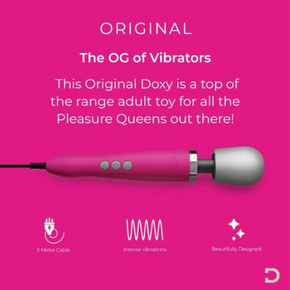 Doxy Original Ultra Powerful Magic Wand Massager Pink Wand Vibrator - Image 2