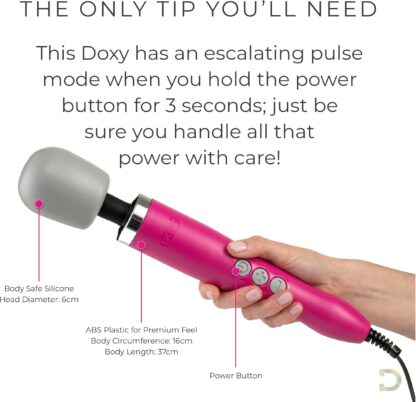 Doxy Original Ultra Powerful Magic Wand Massager Pink Wand Vibrator - Image 4