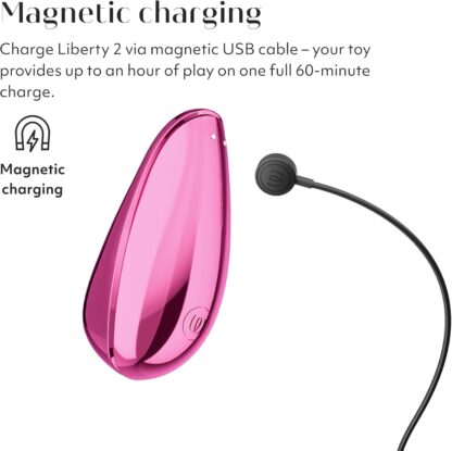 Womanizer x Iggy Azalea Liberty 2 Special Edition Pleasure Air Clit Sucker - Clitoral Suction Vibrator for Women and Couples - 8 Speeds - Waterproof Adult Sucking Sex Toy - Rechargeable - Metal Pink - Image 5