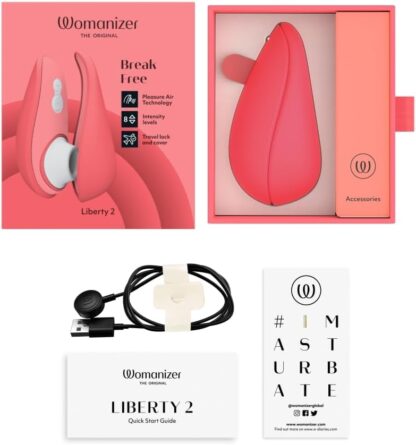 Womanizer x Iggy Azalea Liberty 2 Special Edition Pleasure Air Clit Sucker - Clitoral Suction Vibrator for Women and Couples - 8 Speeds - Waterproof Adult Sucking Sex Toy - Rechargeable - Metal Pink - Image 21