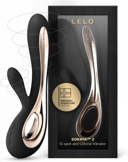 LELO Soraya 2 Rabbit Vibrator for Women Rabbit Sex Toy, Vibe for Clitoral and G Spot Pleasure, Waterproof & Wireless Rabbit Sex Toys for Her Adult Pleasure, Black