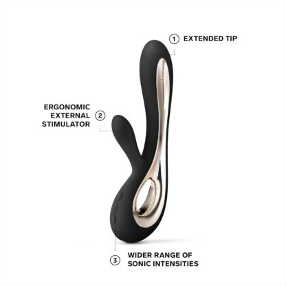 LELO Soraya 2 Rabbit Vibrator for Women Rabbit Sex Toy, Vibe for Clitoral and G Spot Pleasure, Waterproof & Wireless Rabbit Sex Toys for Her Adult Pleasure, Black - Image 3