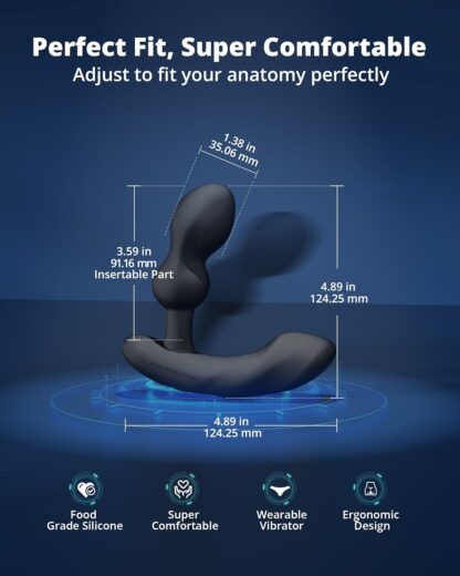 LOVENSE Edge 2 Vibrating Prostate Massager Anal Vibrators with App Controlled Anal Toys Prostate Massaging Stimulator Anal Plug Sex Toys4mens Unlimited Custom Vibration Modes - Image 5