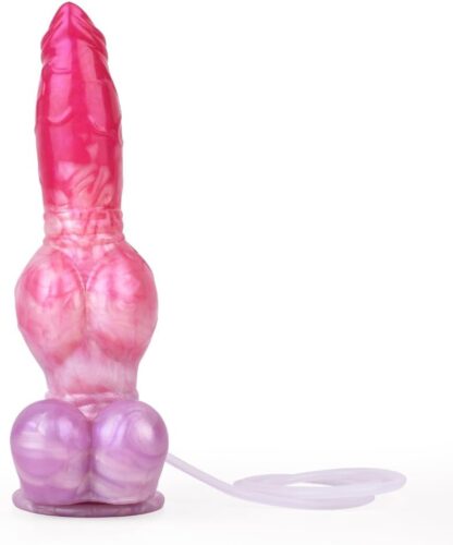 BeHorny Squirting Dildo Sex Toy, Liquid Silicone Alien/Fido/Animal Dildo with Suction Cup, Pump & Syringe Included - Image 3