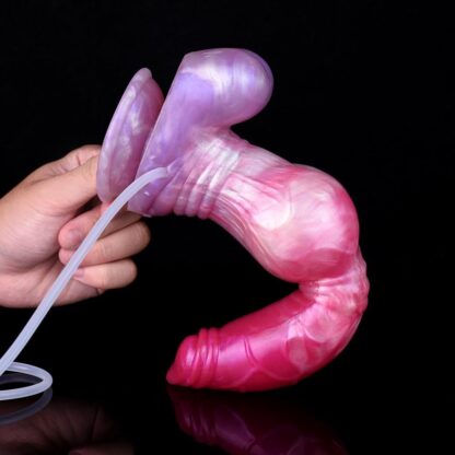 BeHorny Squirting Dildo Sex Toy, Liquid Silicone Alien/Fido/Animal Dildo with Suction Cup, Pump & Syringe Included - Image 10