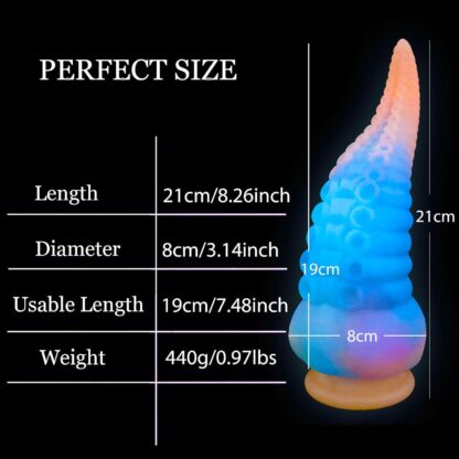 Realistic Monster Silicone Dildo-8.3inch Big Anal Glowing Tentacle Dildo with Strong Suction Cup, MEYILA Huge Monster Thick Dildo for Women, Liquid Silicone Anal Plug Prostate Massager Adult Sex Toy - Image 2