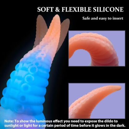 Realistic Monster Silicone Dildo-8.3inch Big Anal Glowing Tentacle Dildo with Strong Suction Cup, MEYILA Huge Monster Thick Dildo for Women, Liquid Silicone Anal Plug Prostate Massager Adult Sex Toy - Image 5