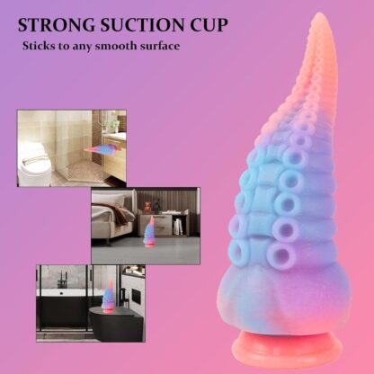 Realistic Monster Silicone Dildo-8.3inch Big Anal Glowing Tentacle Dildo with Strong Suction Cup, MEYILA Huge Monster Thick Dildo for Women, Liquid Silicone Anal Plug Prostate Massager Adult Sex Toy - Image 6