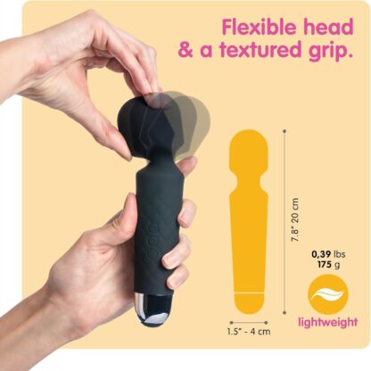 Vibrator by Oliver James - Powerful Wand Massager for Women - Wireless Handheld Water-Resistant Dildos - 20 Vibration Modes & 8 Speeds - Adult Sex Toys for men and women, Anal Dildo, Vibrators (Black) - Image 3