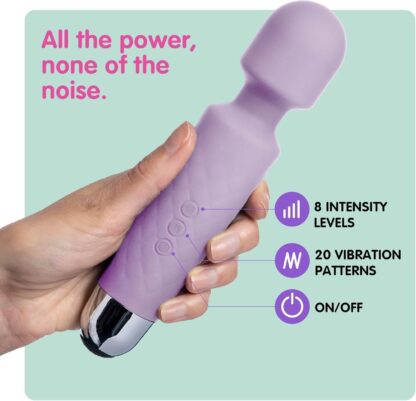 Vibrator by Oliver James - Powerful Wand Massager for Women - Wireless Handheld Water-Resistant Dildos - 20 Vibration Modes & 8 Speeds - Adult Sex Toys for men and women, Anal Dildo, Vibrators (Black) - Image 8