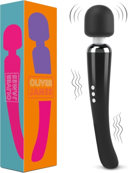 Vibrator by Oliver James - Powerful Wand Massager for Women - Wireless Handheld Water-Resistant Dildos - 20 Vibration Modes & 8 Speeds - Adult Sex Toys for men and women, Anal Dildo, Vibrators (Black) - Image 25