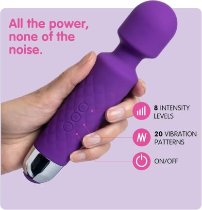 Vibrator by Oliver James - Powerful Wand Massager for Women - Wireless Handheld Water-Resistant Dildos - 20 Vibration Modes & 8 Speeds - Adult Sex Toys for men and women, Anal Dildo, Vibrators (Black) - Image 39