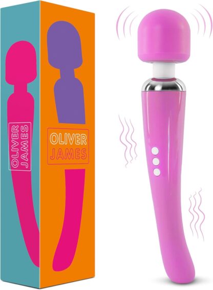 Vibrator by Oliver James - Powerful Wand Massager for Women - Wireless Handheld Water-Resistant Dildos - 20 Vibration Modes & 8 Speeds - Adult Sex Toys for men and women, Anal Dildo, Vibrators (Black) - Image 88