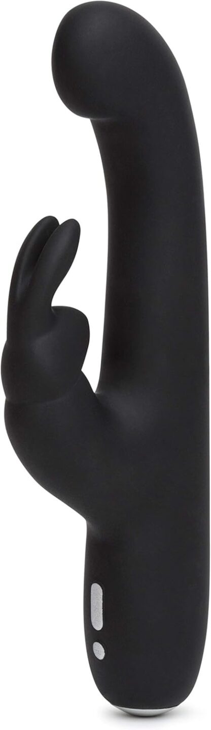 Lovehoney Happy Rabbit Vibrator - 4.5 Inch Slimline Silicone G Spot Vibrator for Women - 15 Vibration Mode Adult Sex Toy - Rechargeable & Waterproof - Black