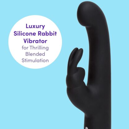 Lovehoney Happy Rabbit Vibrator - 4.5 Inch Slimline Silicone G Spot Vibrator for Women - 15 Vibration Mode Adult Sex Toy - Rechargeable & Waterproof - Black - Image 2