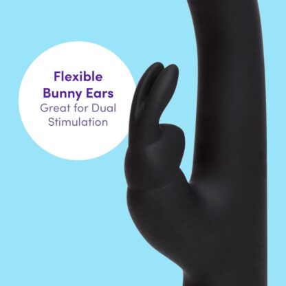 Lovehoney Happy Rabbit Vibrator - 4.5 Inch Slimline Silicone G Spot Vibrator for Women - 15 Vibration Mode Adult Sex Toy - Rechargeable & Waterproof - Black - Image 4