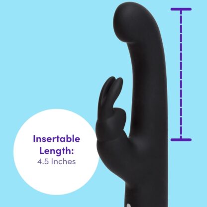 Lovehoney Happy Rabbit Vibrator - 4.5 Inch Slimline Silicone G Spot Vibrator for Women - 15 Vibration Mode Adult Sex Toy - Rechargeable & Waterproof - Black - Image 7