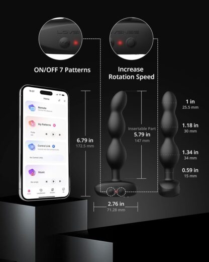 LOVENSE Ridge Vibrating Anal Beads Butt Plug with App-Controlled Vibration Prostate Massager Anal Plug Wireless Sex Toys4couples Men & Women Anal Vibrator with Unlimited Custom Vibration Modes - Image 7